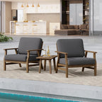Jamie, lot de 2 fauteuils de club d'extérieur en bois d'acacia avec coussins, 31 po L.