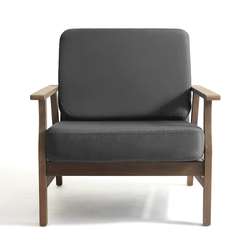 Jamie, lot de 2 fauteuils de club d'extérieur en bois d'acacia avec coussins, 31 po L.
