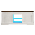 Table basse à LED avec plateau relevable et porte coulissante style grange