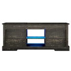 Table basse à LED avec plateau relevable et porte coulissante style grange