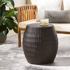 Table d'appoint de patio en osier d'extérieur de 14,00 po