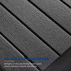 Table basse d'extérieur en aluminium, table basse moderne pour l'extérieur, table basse de patio rectangulaire - Noir