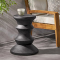 20 Inch Black Concrete Side Table Lightweight Modern Indoor Outdoor