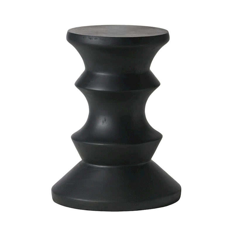 Table d'appoint en béton noir de 20 pouces, légère, moderne, intérieure/extérieure