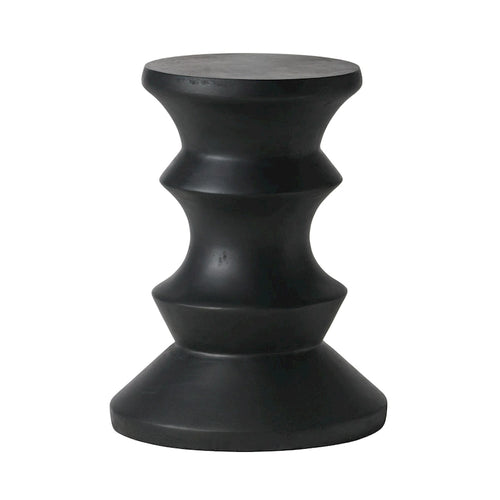 20 Inch Black Concrete Side Table Lightweight Modern Indoor Outdoor
