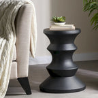 Table d'appoint en béton noir de 20 pouces, légère, moderne, intérieure/extérieure