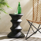Table d'appoint en béton noir de 20 pouces, légère, moderne, intérieure/extérieure