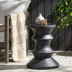 Table d'appoint en béton noir de 20 pouces, légère, moderne, intérieure/extérieure