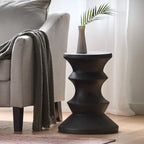 Table d'appoint en béton noir de 20 pouces, légère, moderne, intérieure/extérieure