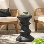 Table d'appoint en béton noir de 20 pouces, légère, moderne, intérieure/extérieure