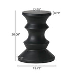 Table d'appoint en béton noir de 20 pouces, légère, moderne, intérieure/extérieure