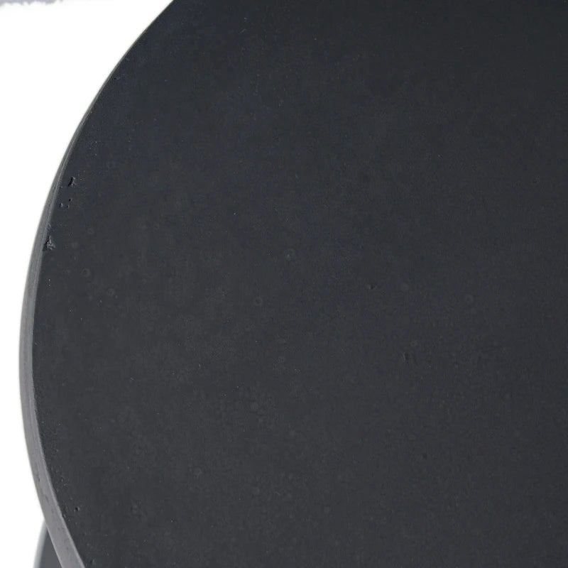 Table d'appoint en béton noir de 20 pouces, légère, moderne, intérieure/extérieure