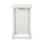 Table d'appoint Coral en aluminium, 24 pouces, métal blanc, design en C, extérieur