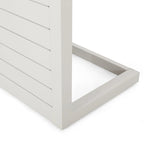 Table d'appoint Coral en aluminium, 24 pouces, métal blanc, design en C, extérieur