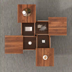Table basse à plateau coulissant de 99,4 cm, table coulissante avec 4 compartiments de rangement, table basse carrée en placage de marbre de style ferme