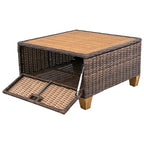 Ensemble de mobilier de patio 8 pièces avec table de rangement et fauteuils pivotants et à bascule en rotin, ensemble de conversation extérieur en osier pour jardin