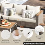 Ensemble de mobilier de patio 8 pièces avec table de rangement et fauteuils pivotants et à bascule en rotin, ensemble de conversation extérieur en osier pour jardin