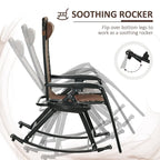 Outsunny Lot de 2 chaises berçantes d'extérieur, Rocking zéro gravité inclinables et pliables avec oreiller, porte-gobelet et support de téléphone