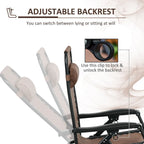 Outsunny Lot de 2 chaises berçantes d'extérieur, Rocking zéro gravité inclinables et pliables avec oreiller, porte-gobelet et support de téléphone