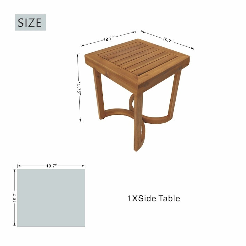Table basse/d'appoint en bois d'acacia pour jardin, style moderne