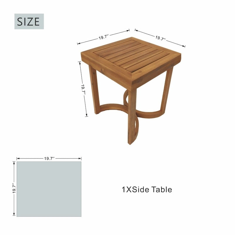 Table basse/d'appoint en bois d'acacia pour jardin, style moderne