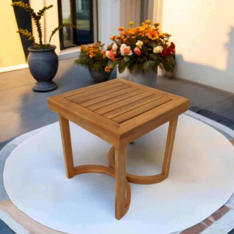 Table basse/d'appoint en bois d'acacia pour jardin, style moderne