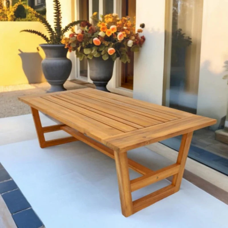 Table basse/d'appoint en bois d'acacia pour jardin, style moderne