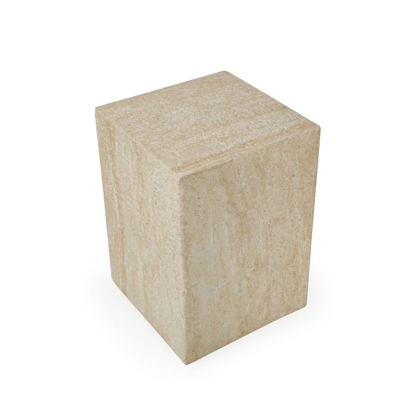 Table d'appoint piédestal Grover en fausse pierre pour l'extérieur