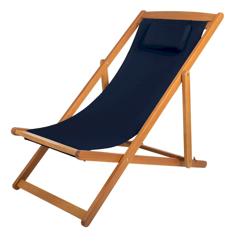 Chaise longue de plage Lavish Home – Chaise longue inclinable réglable en toile