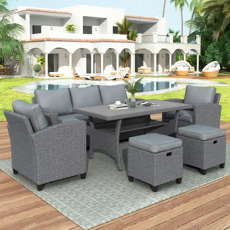 6-Piece Outdoor Rattan Wicker Set