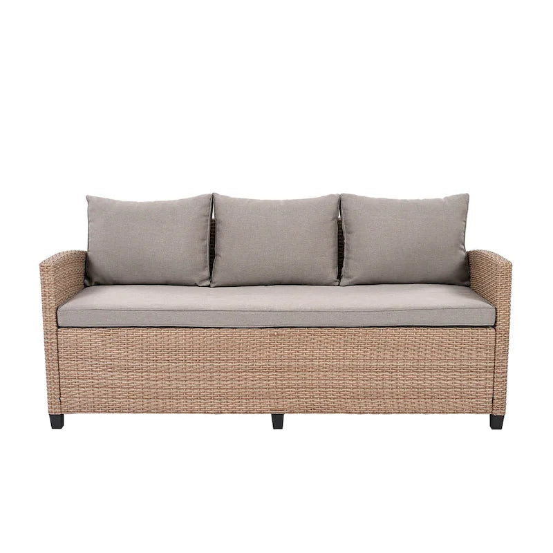 Ensemble de jardin en rotin de 6 pièces