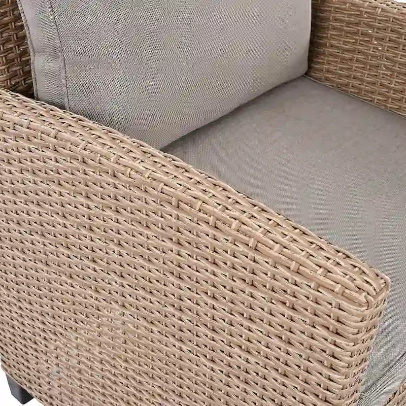 Ensemble de jardin en rotin de 6 pièces