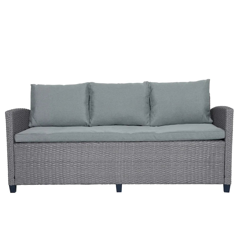 Ensemble de jardin en rotin de 6 pièces