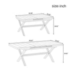 Ensemble de 6 chaises et 1 table en bois composite pour l'extérieur (ensemble de 7 pièces)
