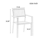 Ensemble de 6 chaises et 1 table en bois composite pour l'extérieur (ensemble de 7 pièces)