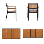 Ensemble de 6 chaises et 1 table en bois composite pour l'extérieur (ensemble de 7 pièces)