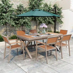 Ensemble de 6 chaises et 1 table en bois composite pour l'extérieur (ensemble de 7 pièces)