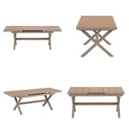 Ensemble de 6 chaises et 1 table en bois composite pour l'extérieur (ensemble de 7 pièces)