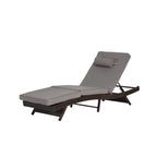 Chaises longues inclinables d'extérieur en rotin pour jardin, plage ou piscine, ensemble de 2
