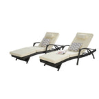 Chaises longues inclinables d'extérieur en rotin pour jardin, plage ou piscine, ensemble de 2