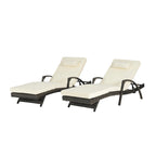 Chaises longues inclinables d'extérieur en rotin pour jardin, plage ou piscine, ensemble de 2