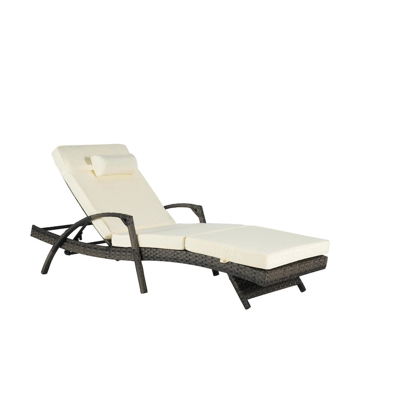 Chaises longues inclinables d'extérieur en rotin pour jardin, plage ou piscine, ensemble de 2