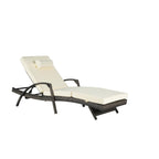 Chaises longues inclinables d'extérieur en rotin pour jardin, plage ou piscine, ensemble de 2