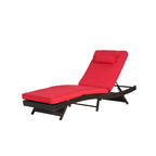 Chaises longues inclinables d'extérieur en rotin pour jardin, plage ou piscine, ensemble de 2