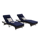 Chaises longues inclinables d'extérieur en rotin pour jardin, plage ou piscine, ensemble de 2