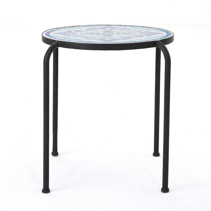Charmante table d'appoint d'extérieur au design artistique et à la fonctionnalité pratique