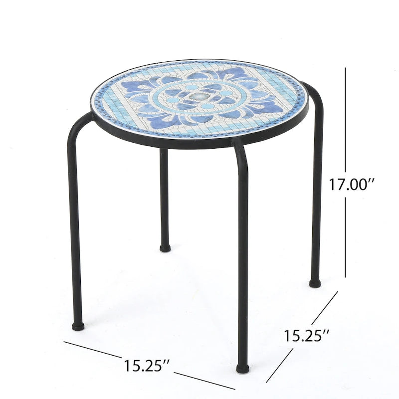 Charmante table d'appoint d'extérieur au design artistique et à la fonctionnalité pratique