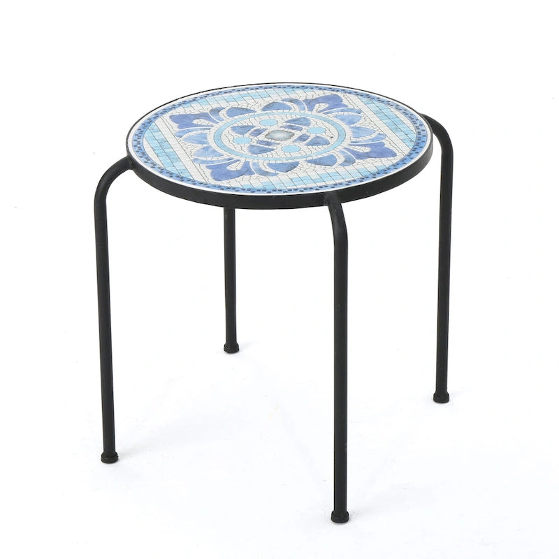 Charmante table d'appoint d'extérieur au design artistique et à la fonctionnalité pratique