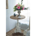 GDFStudio - Table d'appoint sur pied Florence Vintage avec base florale sculptée à la main