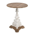 GDFStudio - Table d'appoint sur pied Florence Vintage avec base florale sculptée à la main